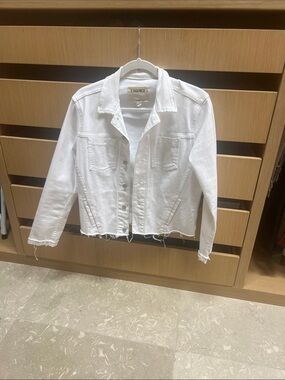 L'AGENCE White Denim Trucker Jacket